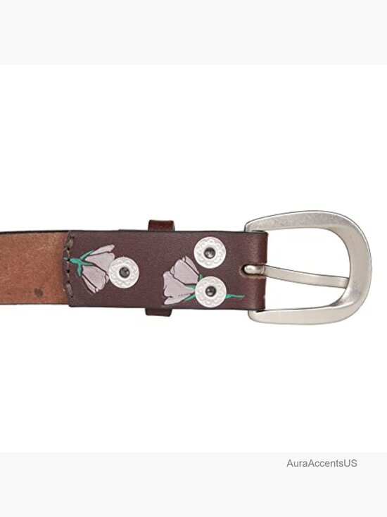 Genuine Leather Belt with Floral Embossed Design Slim Fit Casual main image 5